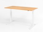 Hammerbacher Sitz-Steh Schreibtisch 160 x 80 cm Buche C-Fuß Gestell in Weiß