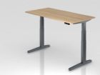 Hammerbacher Sitz-Steh-Schreibtisch 160 x 80 cm Eiche C-Fuß Gestell in Graphit