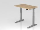 Hammerbacher Sitz-Steh-Schreibtisch 120 x 80 cm Eiche Silber Elektroantrieb 2-stufig
