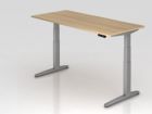 Hammerbacher Sitz-Steh-Schreibtisch 180 x 80 cm Eicheplatte 25 mm Arbeitshöhe 65 - 130 cm