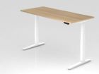 Hammerbacher Sitz-Steh-Schreibtisch XBHM19 180 x 80 cm Eiche Weiß Elektroantrieb 2-stufig