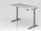 Hammerbacher Sitz-Steh-Schreibtisch 160 x 80 cm Grau elektrisch höhenverstellbar