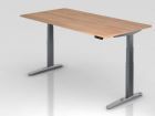 Hammerbacher Sitz-Steh-Schreibtisch 200 x 100 cm Nussbaum Graphit