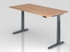 Hammerbacher Sitz-Steh-Schreibtisch 200 x 100 cm Nussbaum Graphit höhenverstellbar