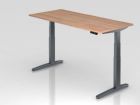 Hammerbacher Sitz-Steh-Schreibtisch 180 x 80 cm Nussbaum in C-Fuß Gestell Graphit