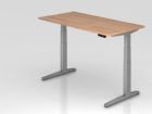 Hammerbacher Sitz-Steh-Schreibtisch 160 x 80 cm Nussbaum Arbeitshöhe 65-130 cm