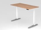 Hammerbacher Sitz-Steh-Schreibtisch XBHM16 160 x 80 cm Nussbaum Elektroantrieb