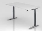 Hammerbacher Sitz-Steh-Schreibtisch 200 x 100 cm Weiß - Graphit höhenverstellbar
