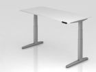 Hammerbacher Sitz-Steh-Schreibtisch XBHM19 180 x 80 cm Platte Weiß 25 mm