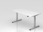 Hammerbacher Sitz Steh Schreibtisch 160 x 80 cm Weiß / Silber Elektroantrieb 2-stufig