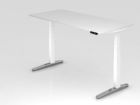 Hammerbacher Sitz-Steh-Schreibtisch Arbeitshöhe 65 - 130 cm Weiß