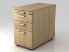 Hammerbacher Standcontainer mit Chromgriff 42,8 x 80 cm 2 Schubladen CE Eiche