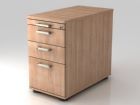 Hammerbacher Standcontainer 42,8 x 80 cm 1 Register mit Vollauszug CE Nussbaum