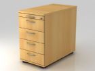 Hammerbacher Standcontainer 4 Schubaden Schloss BM Buche 42,8 x 80 cm