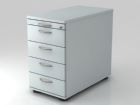Hammerbacher Standcontainer 42,8 x 80 cm 4 Schubaden Schloss BM Grau