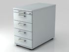 Hammerbacher Standcontainer 80 cm 4 Schubaden Schloss CE Grau