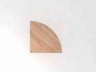 Hammerbacher Verkettungsplatte Viertelkreise Konsole Nussbaum 2 mm ABS-Kante 80 x 80 cm