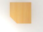 Hammerbacher Verkettungsplatte trapezförmig Buche Weiß ABS-Kante 120 x 120 cm