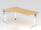 Hammerbacher Winkelschreibtisch C-Fuß 200 x 120 cm 90 Grade Ahorn Arbeitshöhe 68-86 cm