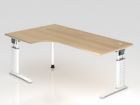 Hammerbacher Winkelschreibtisch C-Fuß 200 x 120 cm 90 Grad Eichep Patte 25 mm