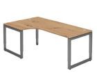 Hammerbacher Winkeltisch O-Fuß eckig 200 x 120 cm Asteiche / Graphit
