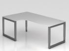 Hammerbacher Winkelschreibtisch O-Fuß eckig 200 x 120 cm höheneinstellbar Grau