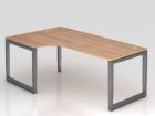 Hammerbacher Winkelschreibtisch RS82 O-Fuß eckig 200 x 120 cm Nussbachplatte 25 mm