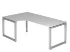 Hammerbacher Winkeltisch O-Fuß eckig 200 x 120 cm 90 Grad Grau