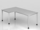 Hammerbacher Winkelschreibtisch HS82 200 x 120 cm 90 Grad Grau - Silber
