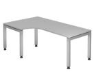 Hammerbacher Winkeltisch U-Fuß eckig 200 x 120cm 90 Grad Grau