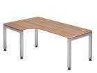 Hammerbacher Winkeltisch U-Fuß eckig 200 x 120 cm 90 Grad Nussbaum