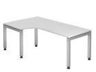 Hammerbacher Winkeltisch U-Fuß eckig 200 x 120 cm 90 Grad Weiß