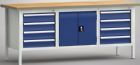 KLW Kastenwerkbank 2000 x 700 x 840 mm 8 Schubladen mittig 2 Flügeltüren