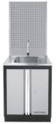 Kraftwerk Unterschrank mit Edelstahlspüle und Tafel B 680 mm