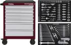 Kraftwerk Werkstattwagen BT700s 60/40 7 Schubladen rot-grau 132 Teilig