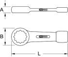 KS Tools Schlag-Ringschlüssel Schlüsselweite 26 mm