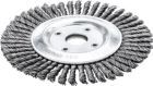Lessmann Rundbürste schmal Pipelinebürste Stahldraht 115 x 6 mm gezopft 0,5 mm