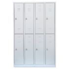 Lüllmann XL Garderobenschrank 4 Abteile doppelstöckig 1950 x 1170 x 500 mm lichtgrau