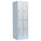 Lüllmann Garderobenschrank 2 Abteile doppelstöckig 1800 x 600 x 500 mm lichtgrau