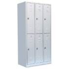 Lüllmann Garderobenschrank 3 Abteile doppelstöckig 1800 x 885 x 500 mm lichtgrau