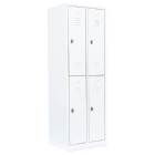 Lüllmann Garderobenschrank 2 Abteile doppelstöckig 1800 x 600 x 500 mm signalweiß