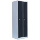 Lüllmann Garderobenschrank 2 Abteile 1800 x 600 x 500 mm lichtgrau mit anthrazit