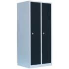 Lüllmann Garderobenschrank 2 Abteile 1800 x 800 x 500 mm lichtgrau mit anthrazit