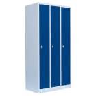 Lüllmann Garderobenschrank 3 Abteile 1800 x 885 x 500 mm lichtgrau mit enzianblau