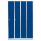 Lüllmann Garderobenschrank 4 Abteile 1800 x 1170 x 500 mm lichtgrau enzianblau
