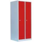 Lüllmann Garderobenschrank 2 Abteile 1800 x 800 x 500 mm lichtgrau mit feuerrot