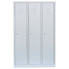 Lüllmann Garderobenschrank 3 Abteile S/W Trennung 1800 x 1185 x 500 mm signalweiß