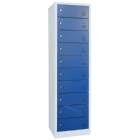Lüllmann Laptopschrank 10 Fächer 1800 x 500 x 500 mm lichtgrau enzianblau