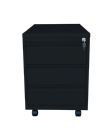 Lüllmann Rollcontainer 3 Schubladen 610 x 460 x 590 mm tiefschwarz