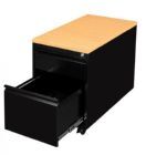 Lüllmann Rollcontainer 2 Schubladen 620 x 460 x 790 mm tiefschwarz buche
